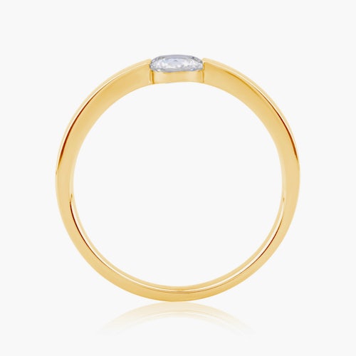 Pierścionek zaręczynowy Minimalism: złoty, diament